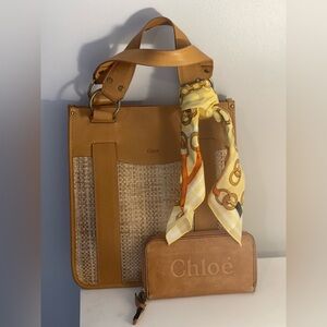 Chloe Raffia/Leather Bag